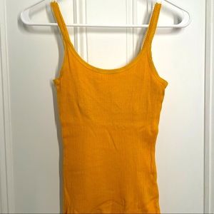 Mango Orange Tank Top with lace trim details, size S